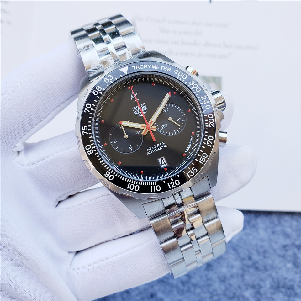 Men's Quartz Watch Chronograph 904L Stainless Steel 45mm-TAG167