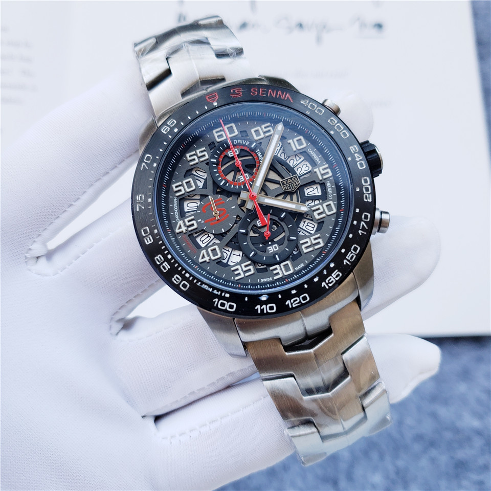 Men's Quartz Watch Chronograph 904L Stainless Steel 46mm-TAG160