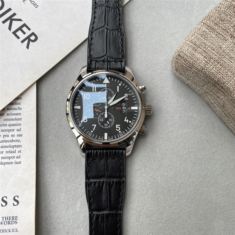Men's Quartz Watch Chronograph 904L Stainless Steel 43mm-IC13