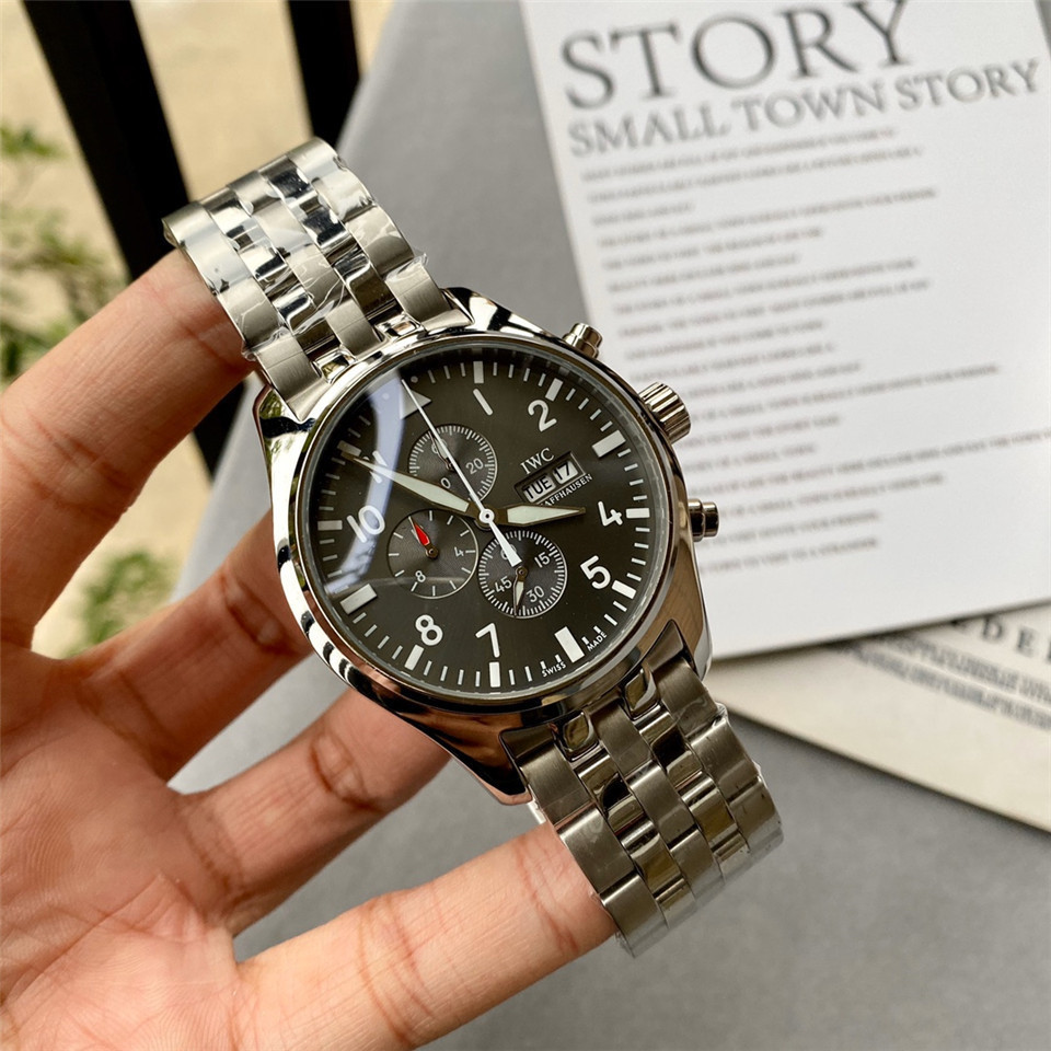 Men's Quartz Watch Chronograph 904L Stainless Steel43mm-IC35