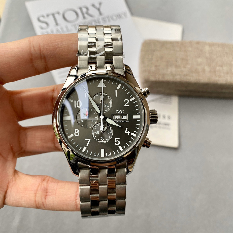 Men's Quartz Watch Chronograph 904L Stainless Steel43mm-IC35
