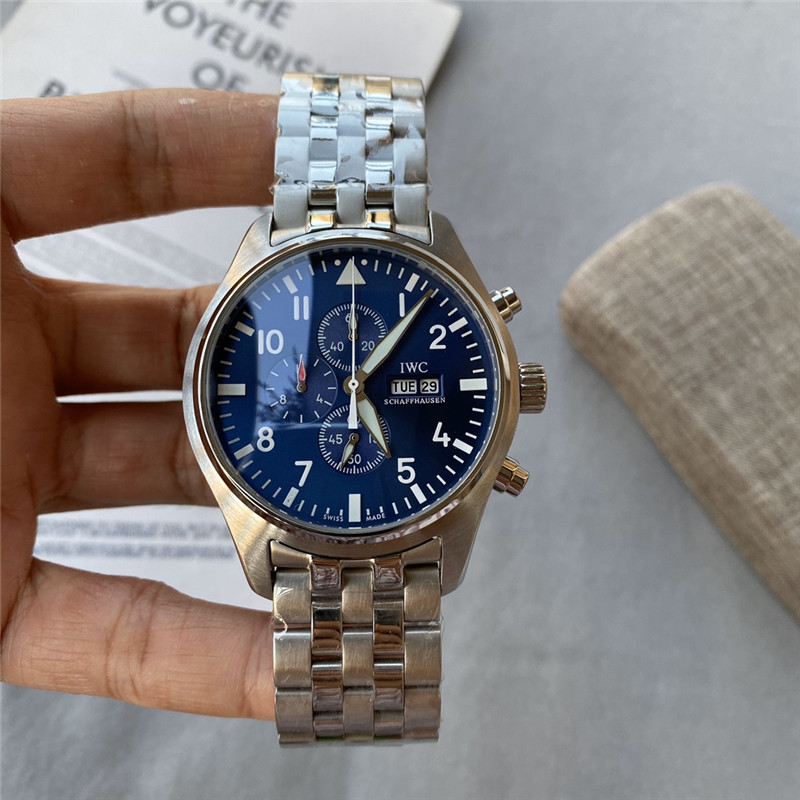 Men's Quartz Watch Chronograph 904L Stainless Steel 43mm-IC5