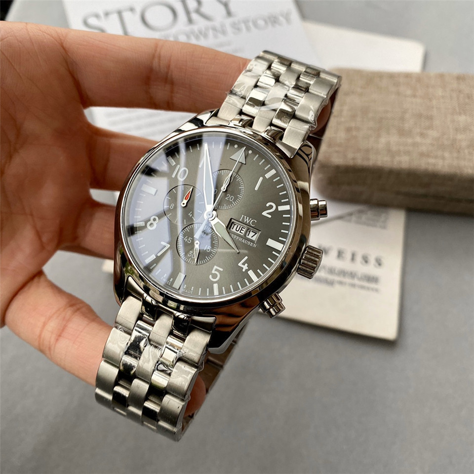 Men's Quartz Watch Chronograph 904L Stainless Steel43mm-IC35
