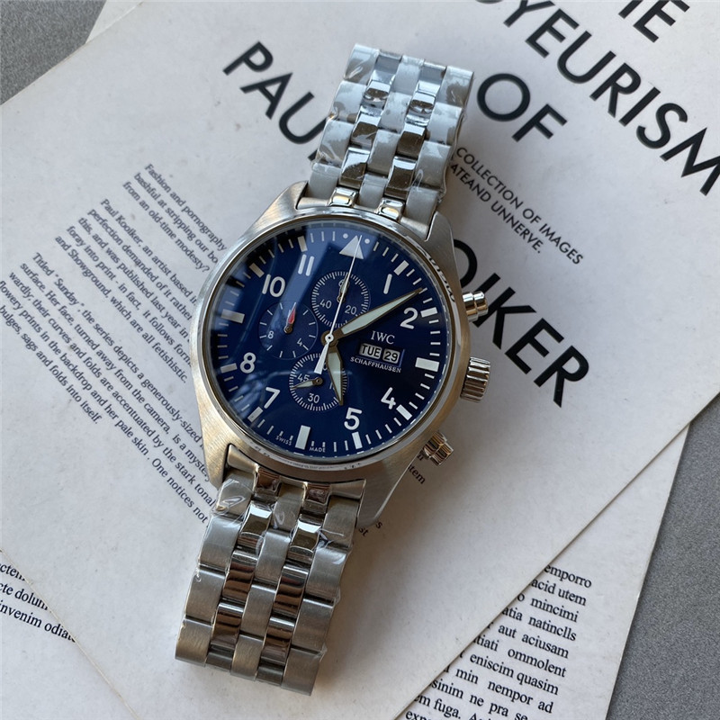 Men's Quartz Watch Chronograph 904L Stainless Steel 43mm-IC5