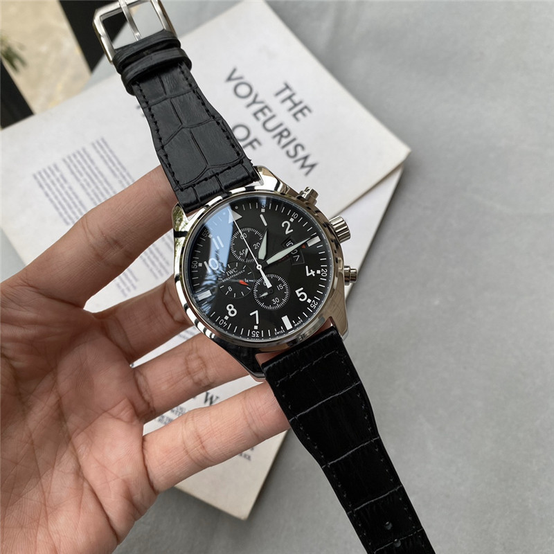 Men's Quartz Watch Chronograph 904L Stainless Steel 43mm-IC13