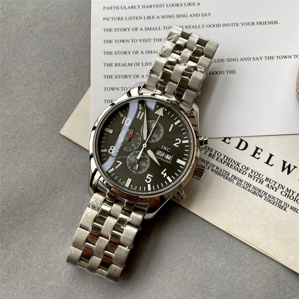 Men's Quartz Watch Chronograph 904L Stainless Steel43mm-IC35