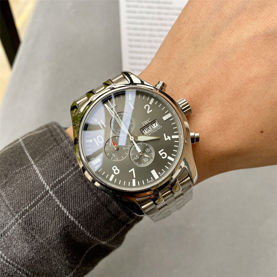 Men's Quartz Watch Chronograph 904L Stainless Steel43mm-IC35