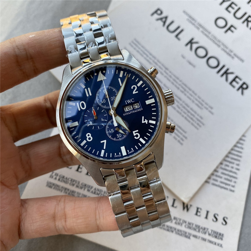 Men's Quartz Watch Chronograph 904L Stainless Steel 43mm-IC5