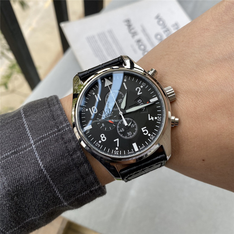 Men's Quartz Watch Chronograph 904L Stainless Steel 43mm-IC13