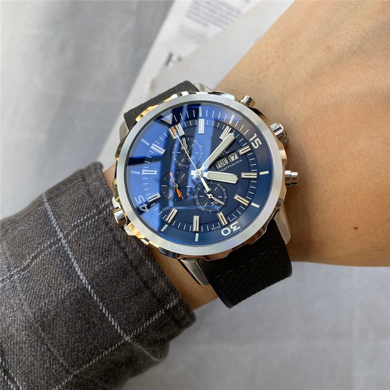 Men's Quartz Watch Chronograph 904L Stainless Steel 43mm-IC22