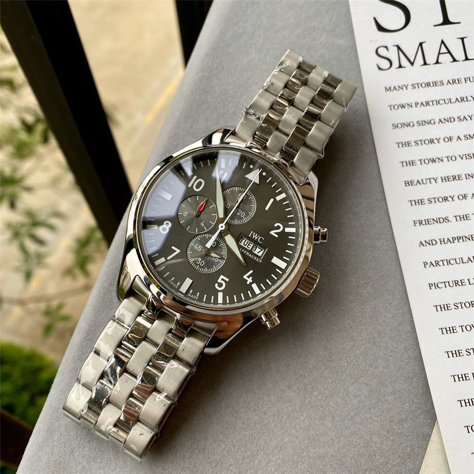 Men's Quartz Watch Chronograph 904L Stainless Steel43mm-IC35