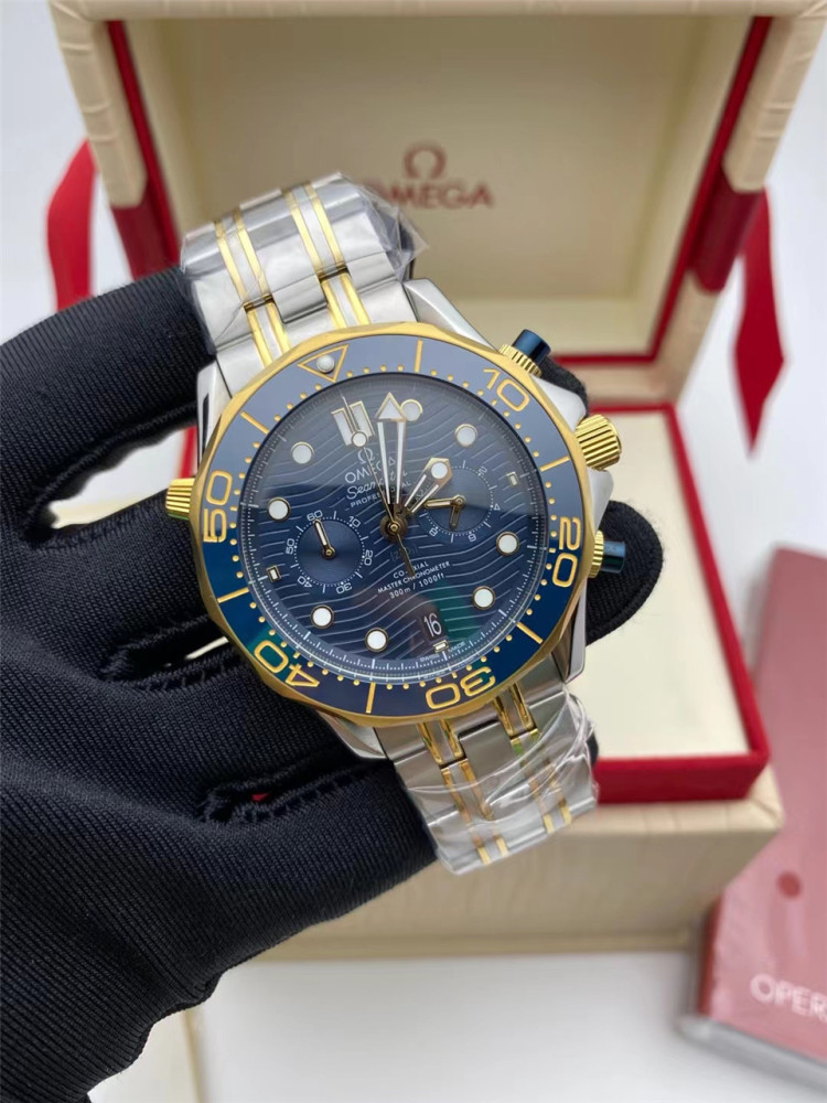 Men's Quartz Watch Chronograph 904L Stainless Steel 44mm-OG 90