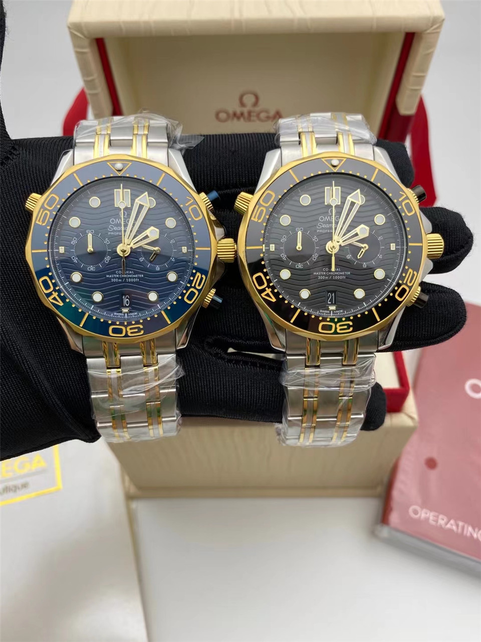 Men's Quartz Watch Chronograph 904L Stainless Steel 44mm-OG 90