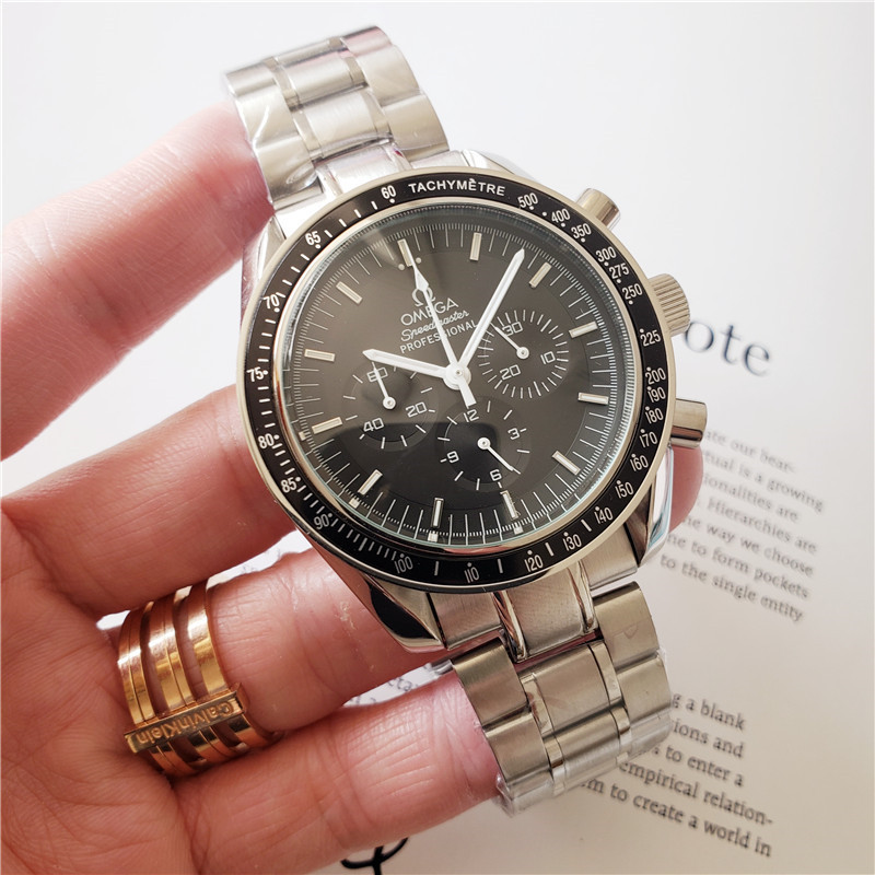 Men's Quartz Watch Chronograph 904L Stainless Steel 42mm-OG 9