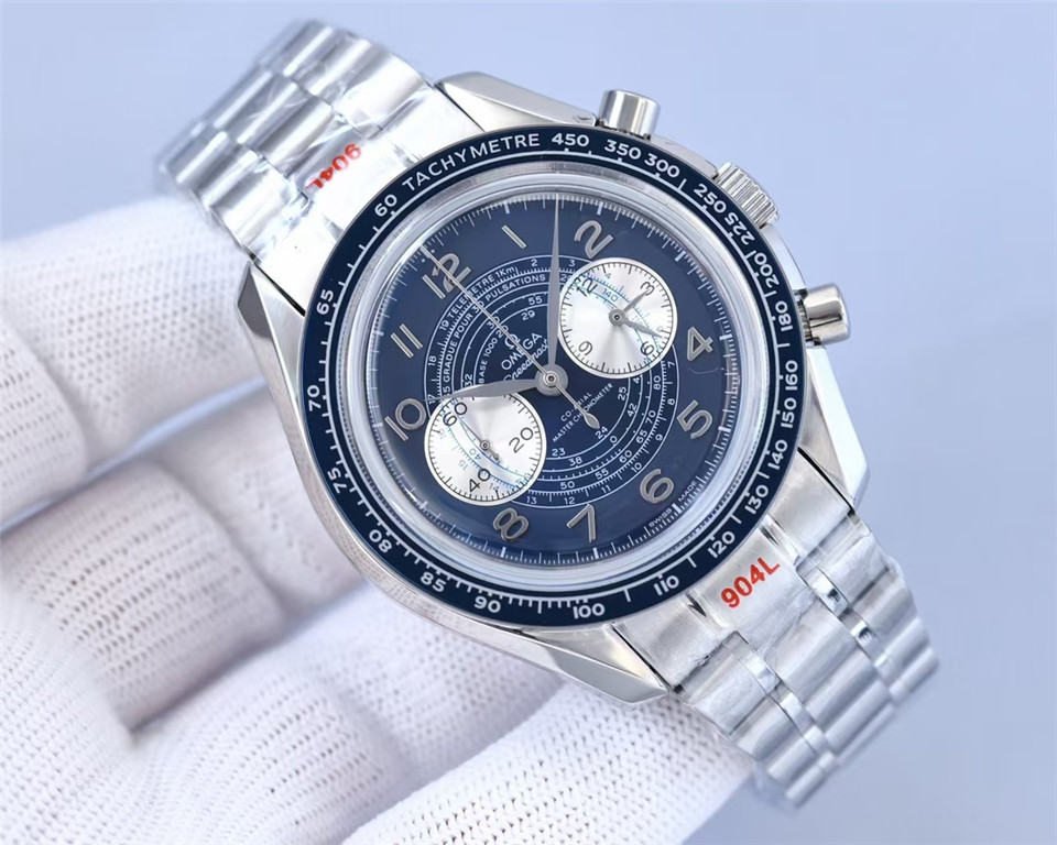 Men's Quartz Watch Chronograph 904L Stainless Steel 42mm-OG 98