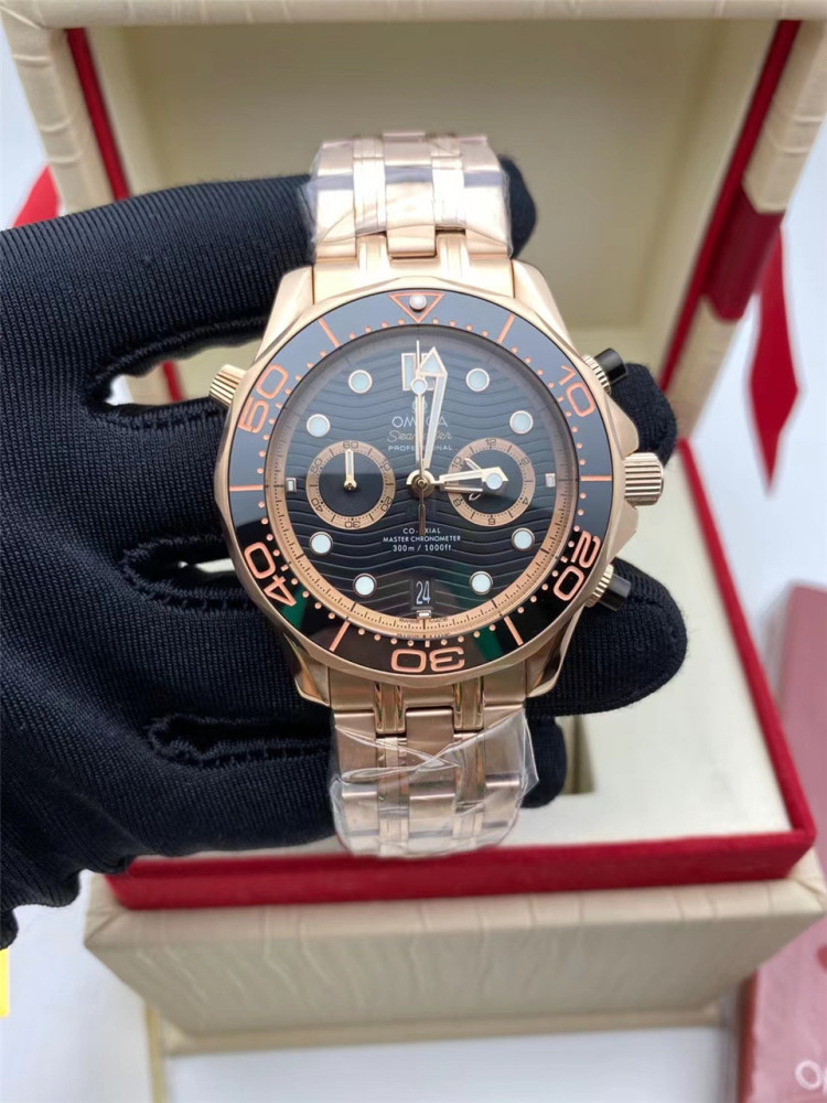 Men's Quartz Watch Chronograph 904L Stainless Steel 44mm-OG 90