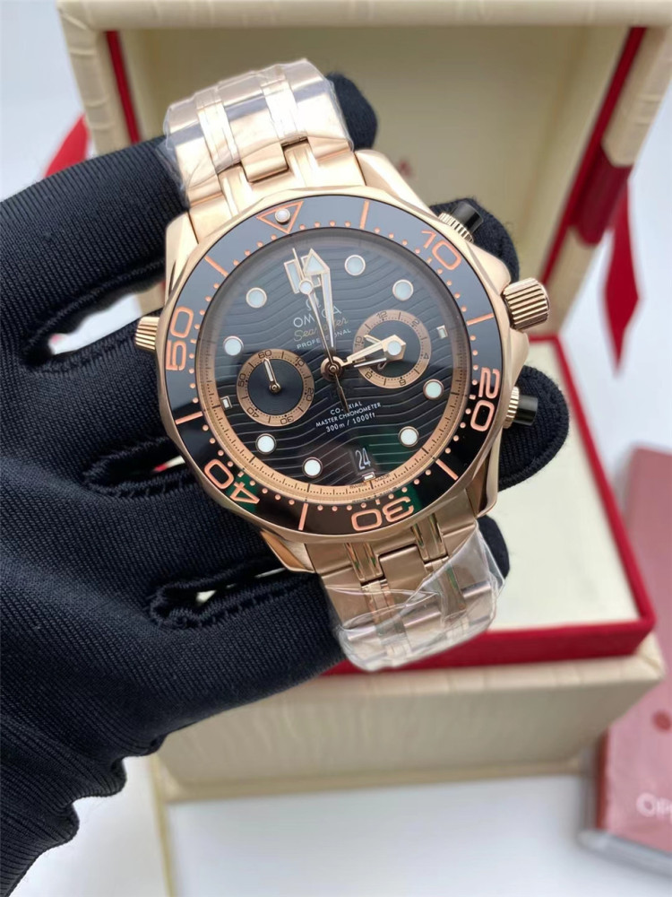 Men's Quartz Watch Chronograph 904L Stainless Steel 44mm-OG 90