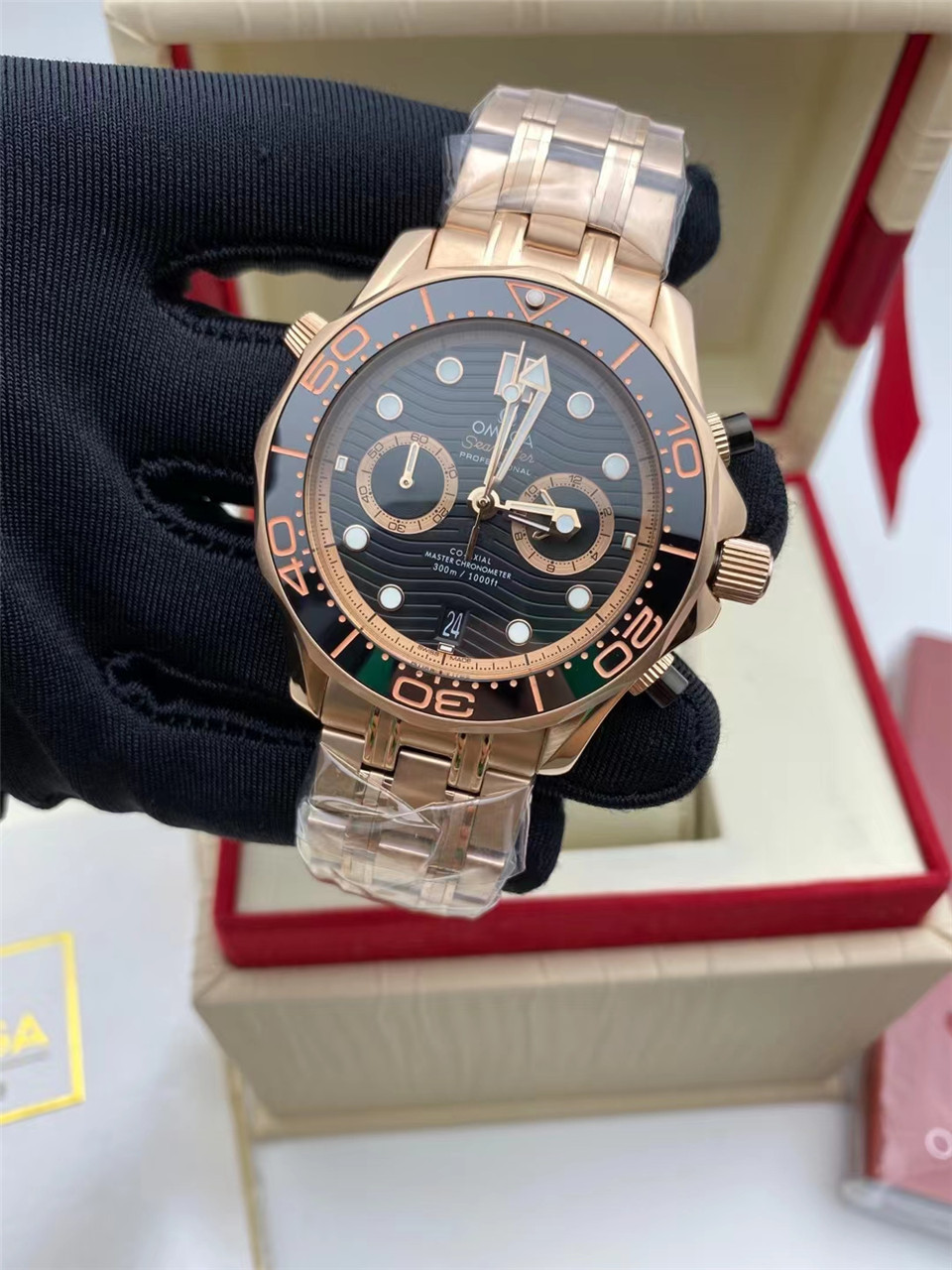Men's Quartz Watch Chronograph 904L Stainless Steel 44mm-OG 90