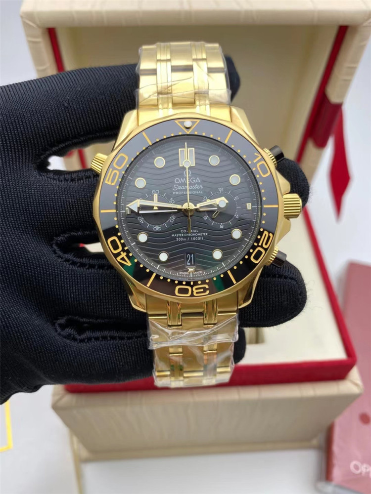 Men's Quartz Watch Chronograph 904L Stainless Steel 44mm-OG 90