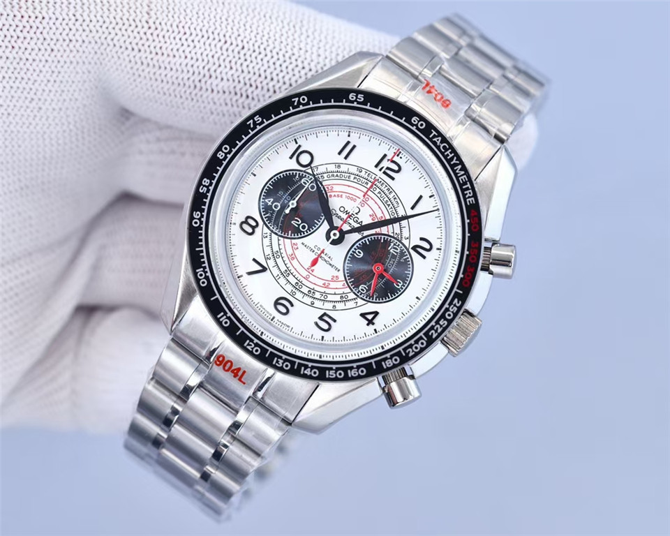 Men's Quartz Watch Chronograph 904L Stainless Steel 42mm-OG 98