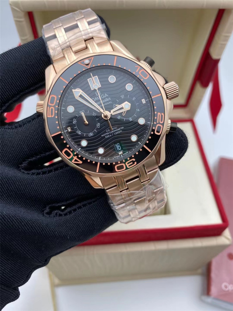 Men's Quartz Watch Chronograph 904L Stainless Steel 44mm-OG 90