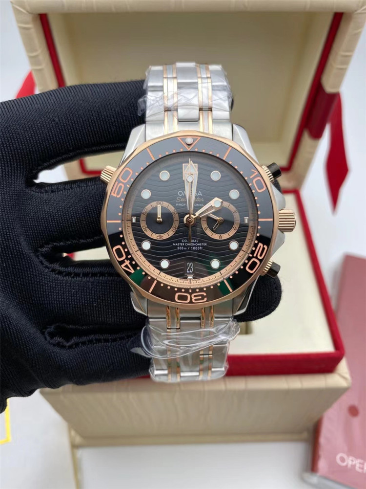 Men's Quartz Watch Chronograph 904L Stainless Steel 44mm-OG 90