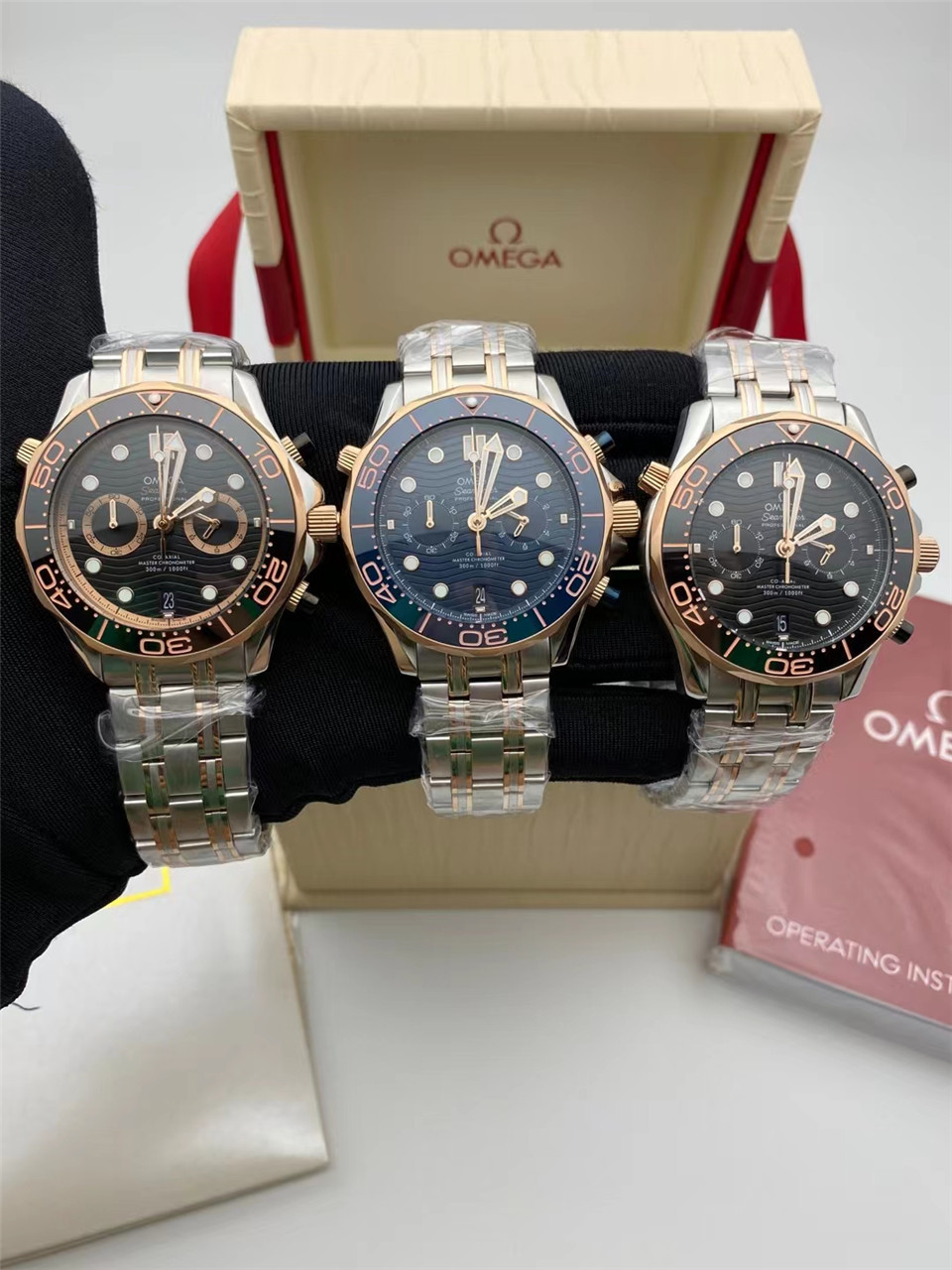Men's Quartz Watch Chronograph 904L Stainless Steel 44mm-OG 90