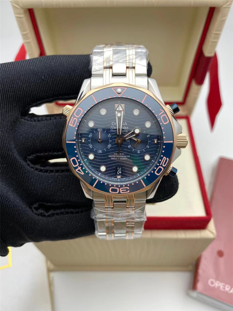 Men's Quartz Watch Chronograph 904L Stainless Steel 44mm-OG 90