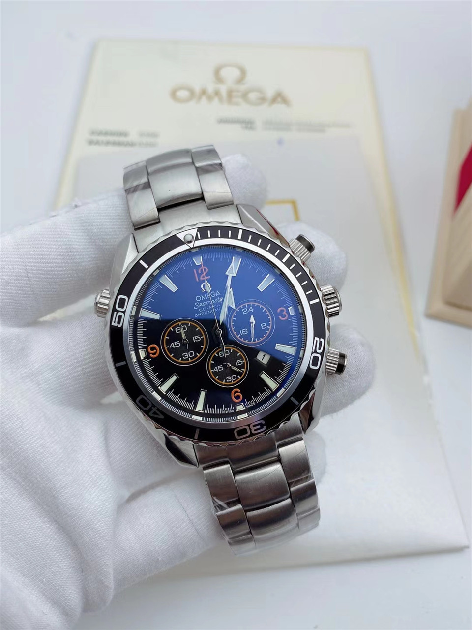 Men's Quartz Watch Chronograph 904L Stainless Steel 42mm-OG 78