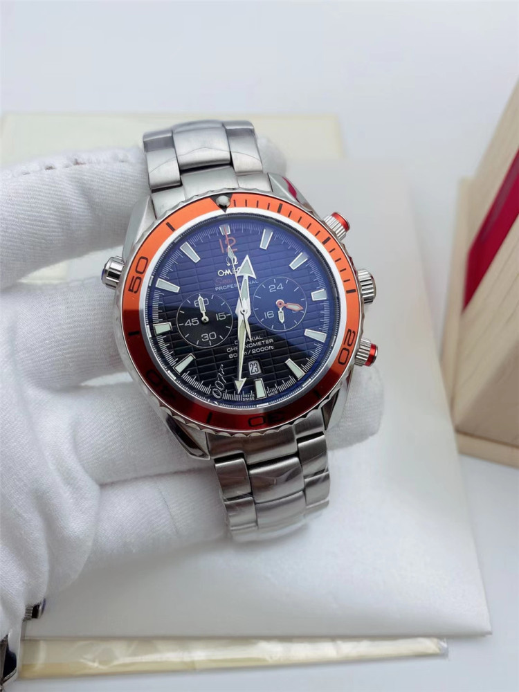 Men's Quartz Watch Chronograph 904L Stainless Steel 42mm-OG 77