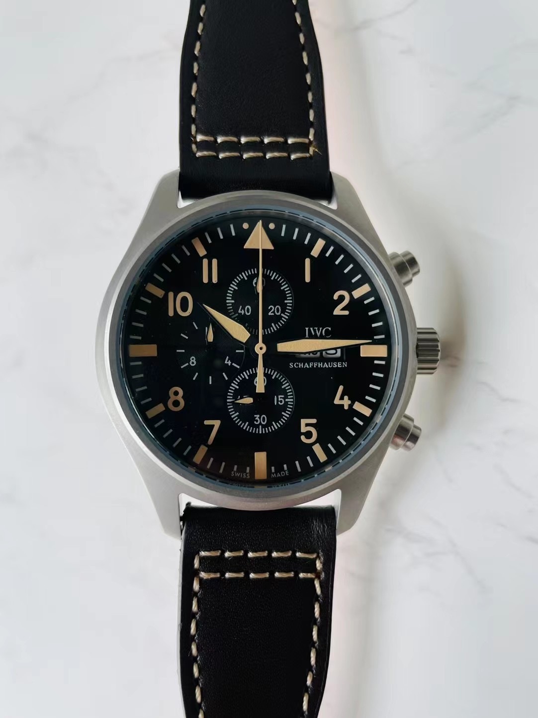 Men's Quartz Watch Chronograph 904L Stainless Steel 42mm-IC44