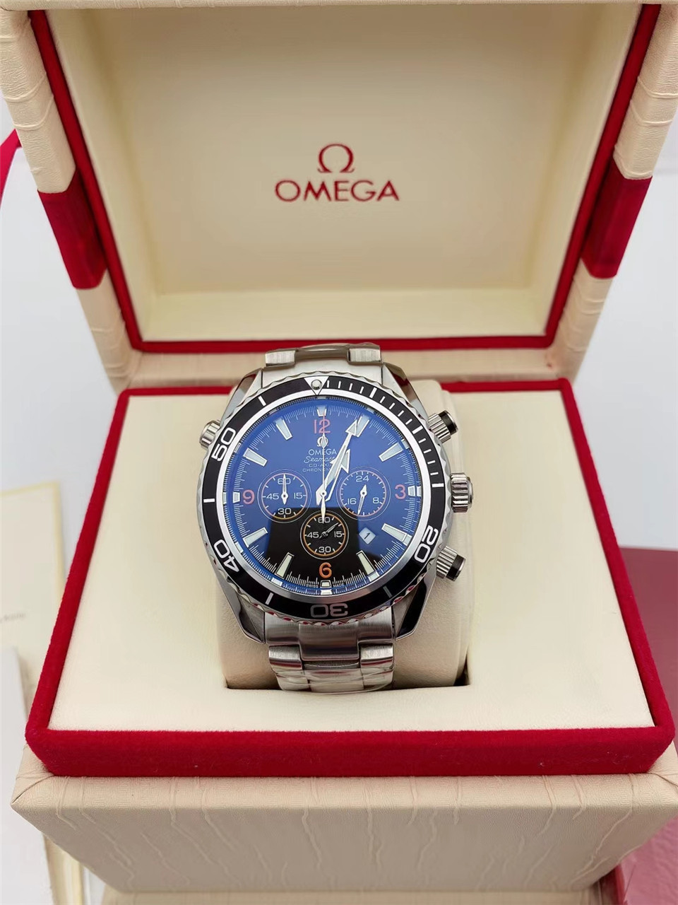 Men's Quartz Watch Chronograph 904L Stainless Steel 42mm-OG 78