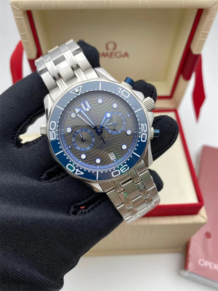 Men's Quartz Watch Chronograph 904L Stainless Steel 44mm-OG 90