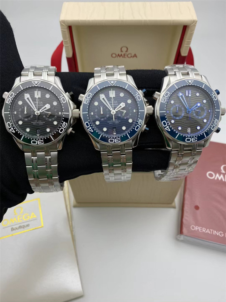 Men's Quartz Watch Chronograph 904L Stainless Steel 44mm-OG 90