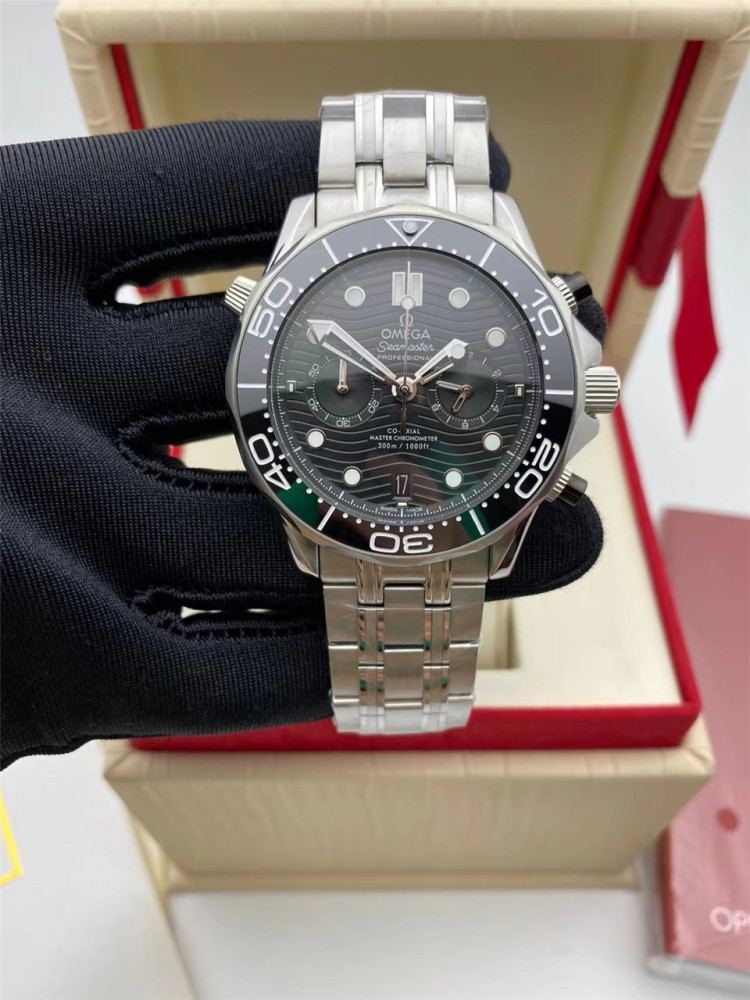 Men's Quartz Watch Chronograph 904L Stainless Steel 44mm-OG 90