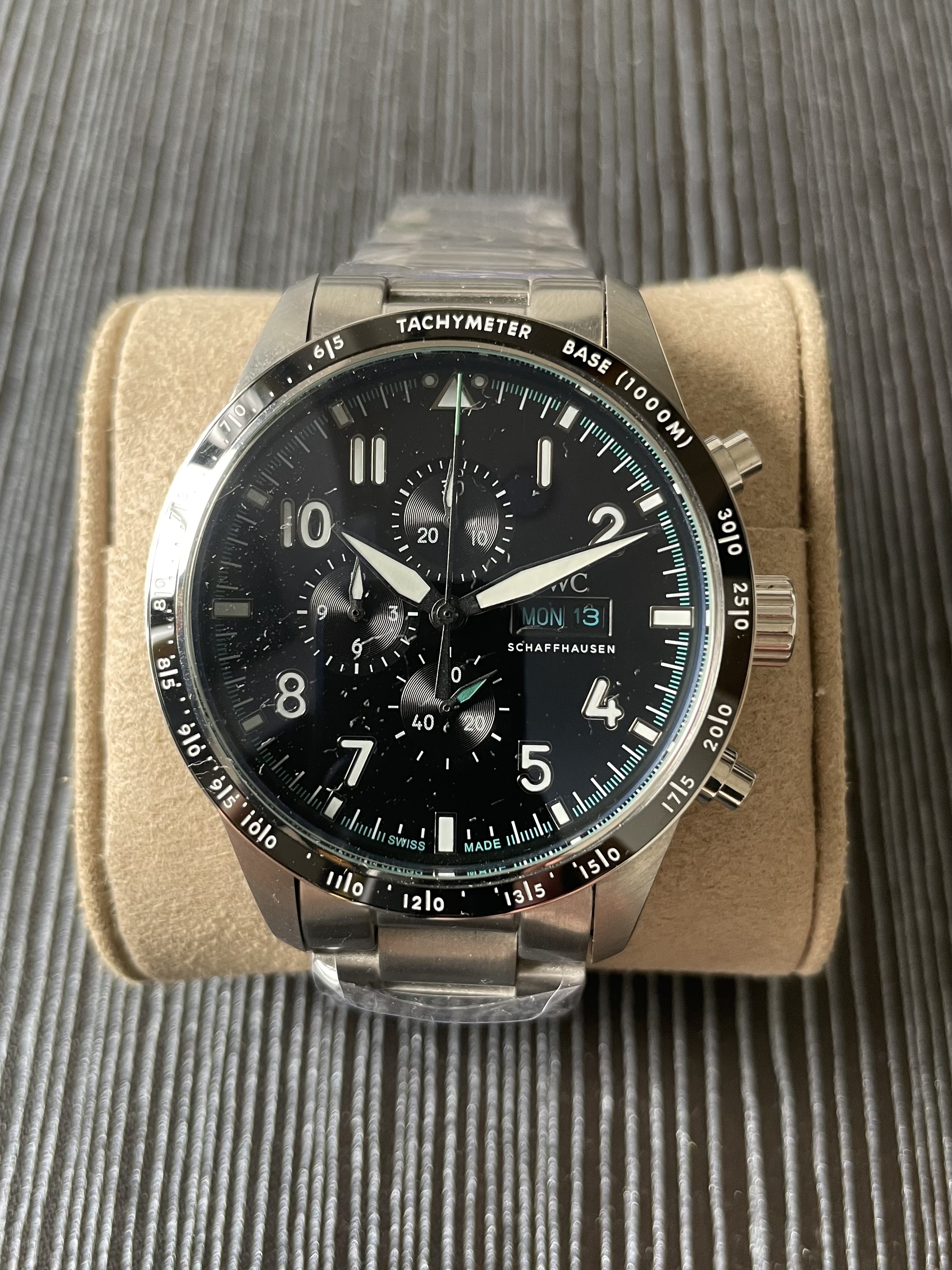 Men's Quartz Watch Chronograph 904L Stainless Steel 43mm-IC89