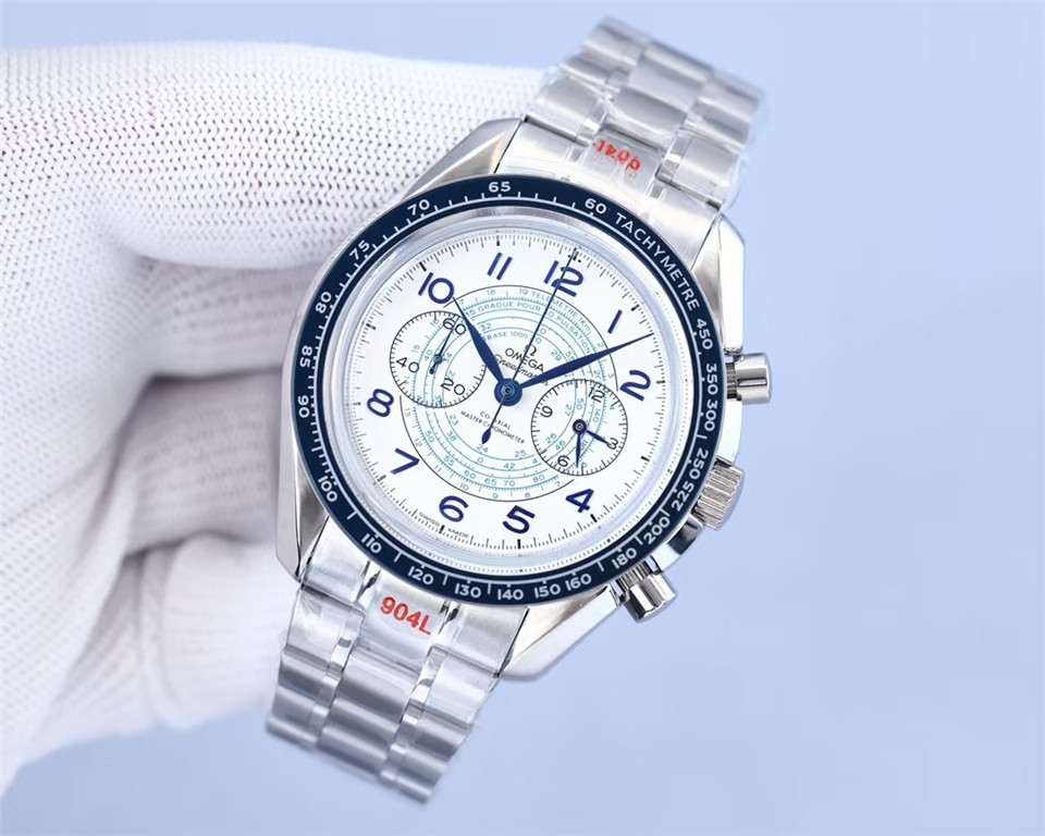 Men's Quartz Watch Chronograph 904L Stainless Steel 42mm-OG 98