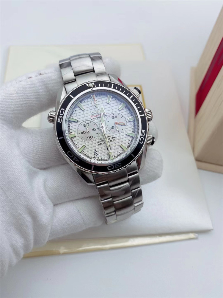 Men's Quartz Watch Chronograph 904L Stainless Steel 42mm-OG 77