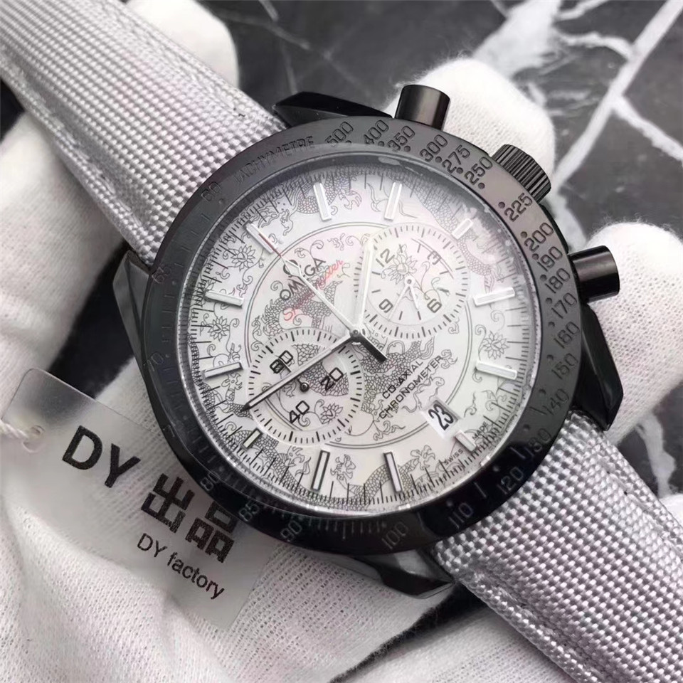 Men's Quartz Watch Chronograph 904L Stainless Steel 44mm-OG 79