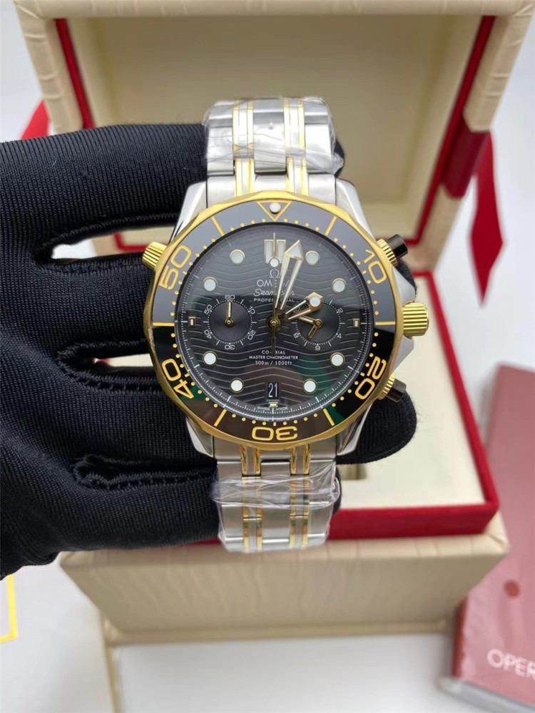 Men's Quartz Watch Chronograph 904L Stainless Steel 44mm-OG 90