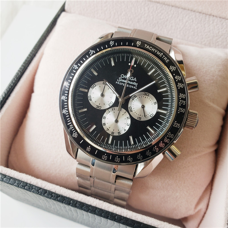 Men's Quartz Watch Chronograph 904L Stainless Steel 44mm-OG 6