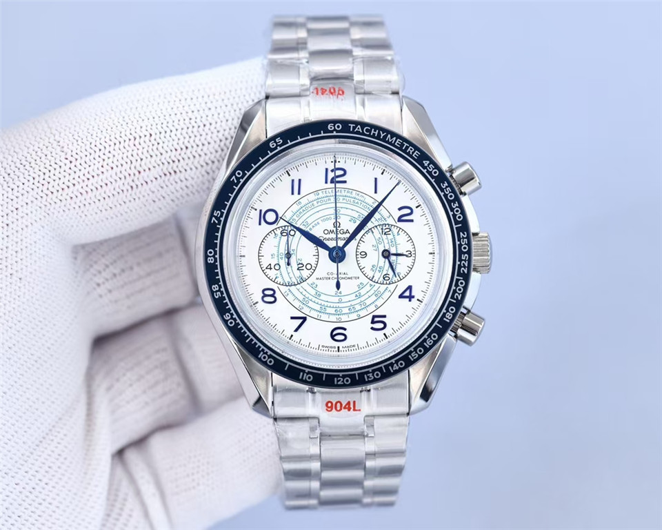 Men's Quartz Watch Chronograph 904L Stainless Steel 42mm-OG 98
