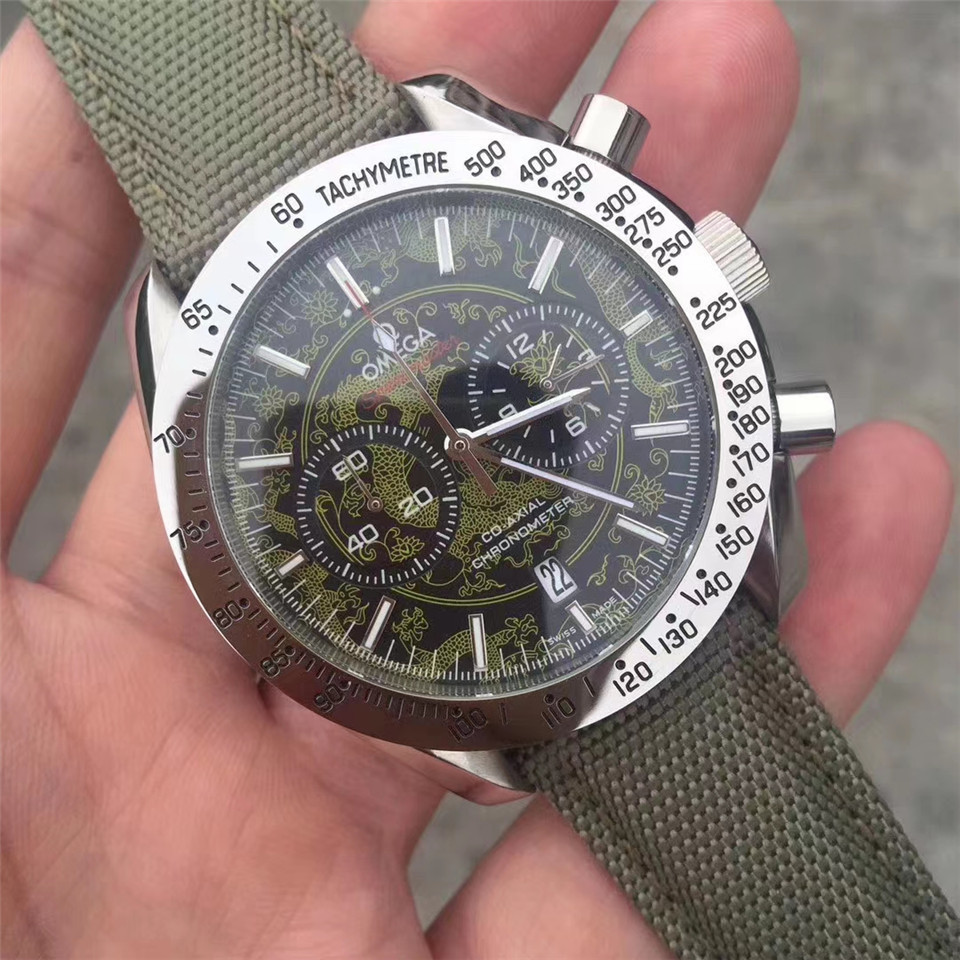 Men's Quartz Watch Chronograph 904L Stainless Steel 44mm-OG 79