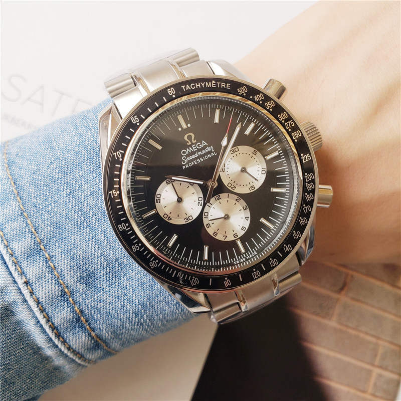 Men's Quartz Watch Chronograph 904L Stainless Steel 44mm-OG 6