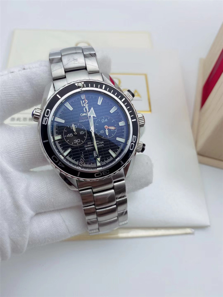 Men's Quartz Watch Chronograph 904L Stainless Steel 42mm-OG 77