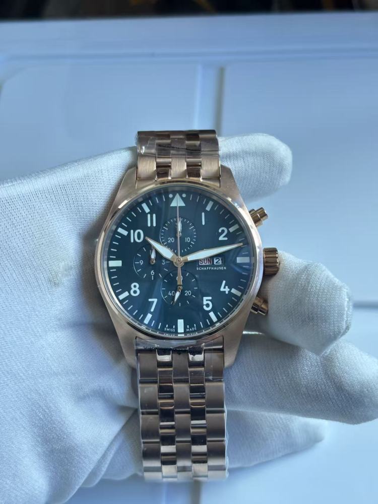 Men's Quartz Watch Chronograph 904L Stainless Steel 43mm-IC92