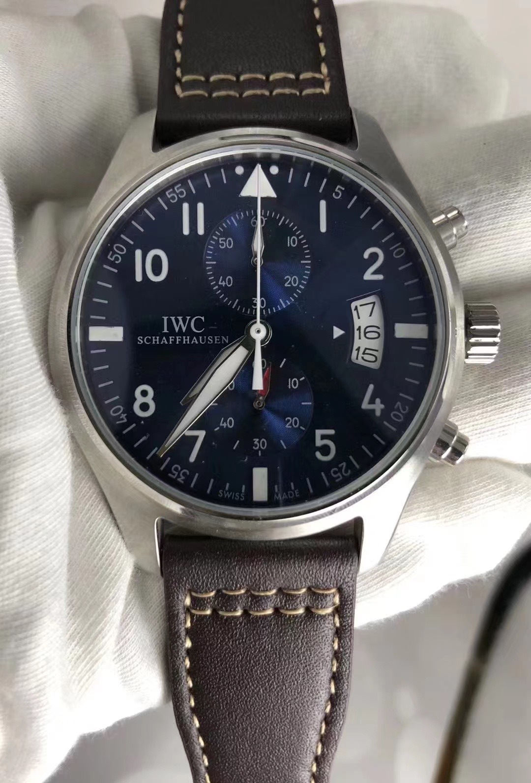 Men's Quartz Watch Chronograph 904L Stainless Steel 43mm-IC64