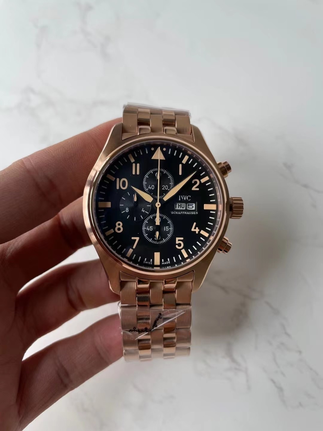 Men's Quartz Watch Chronograph 904L Stainless Steel 43mm-IC46