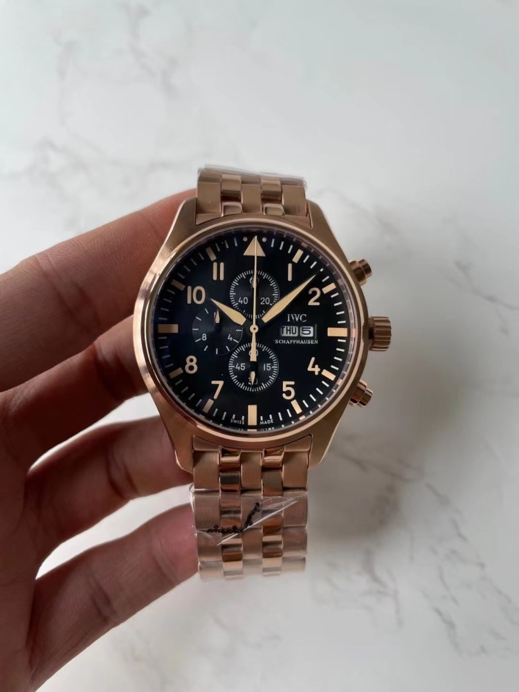 Men's Quartz Watch Chronograph 904L Stainless Steel 43mm-IC46