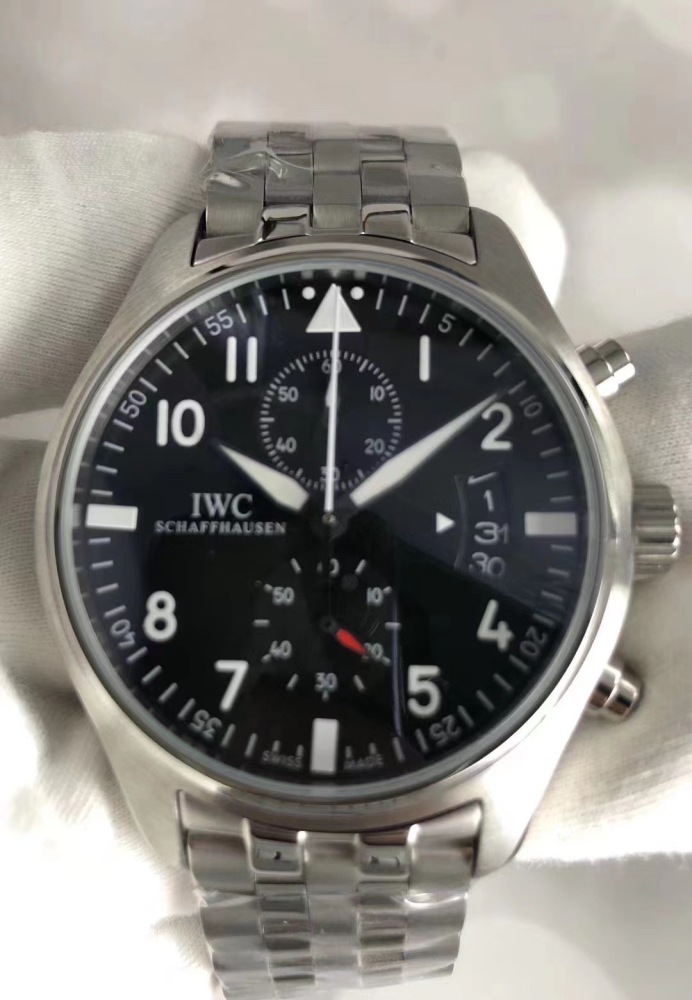 Men's Quartz Watch Chronograph 904L Stainless Steel 43mm-IC64